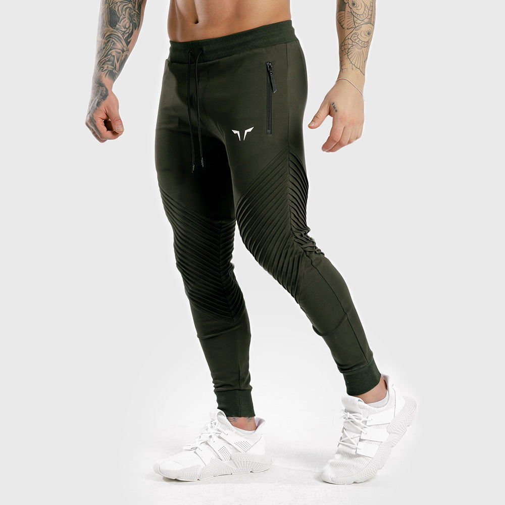 STATEMENT RIBBED JOGGERS- OLIVE